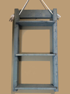 Rustic Hanging Ladder Shelf